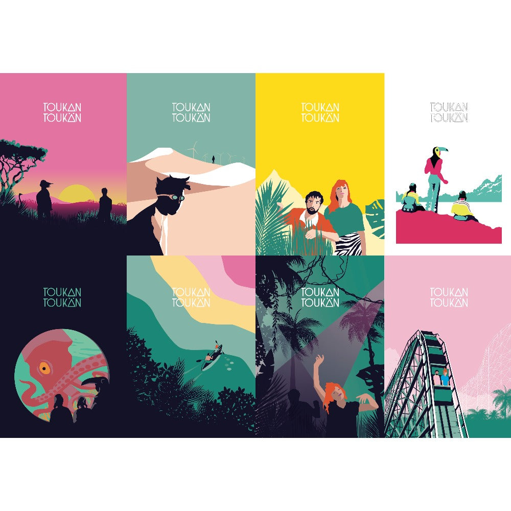Lot de 8 cartes postales "Le Merveilleux Voyage"